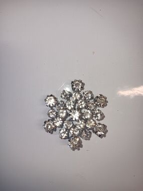 Crystal Snowflake Brooch - Clear Silver-Tone